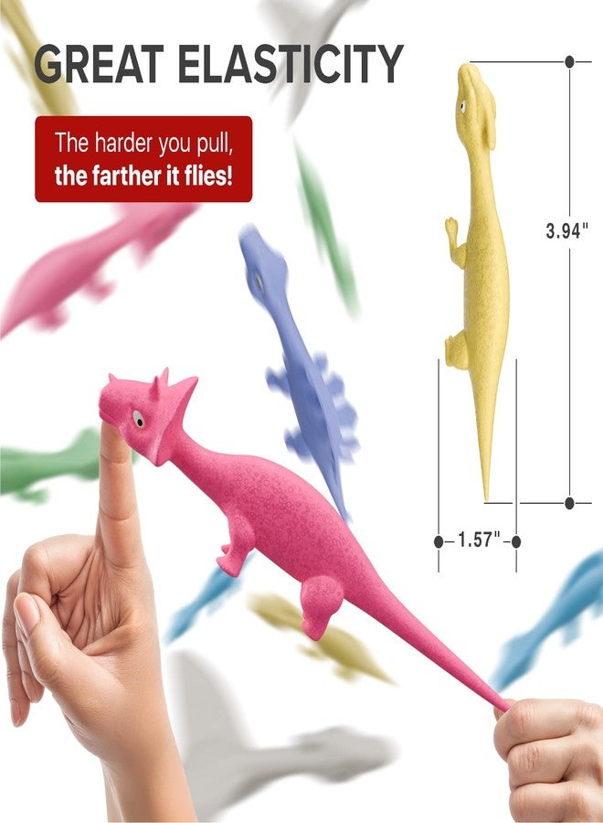 إكس-بروتيكتور مقلاع ديناصور مطاطي من إكس-بروتكتور - عبوة من 12 قطعة - مقلاع للأصابع - ألعاب مقلاع ديناصور للأطفال - حشوات بيناتا مضحكة للكبار - سلايم فاخر للأصابع! - Image 2